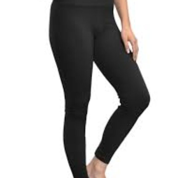 Elietian Ribbed High Waisted Leggings Black One Size - Picture 1 of 11